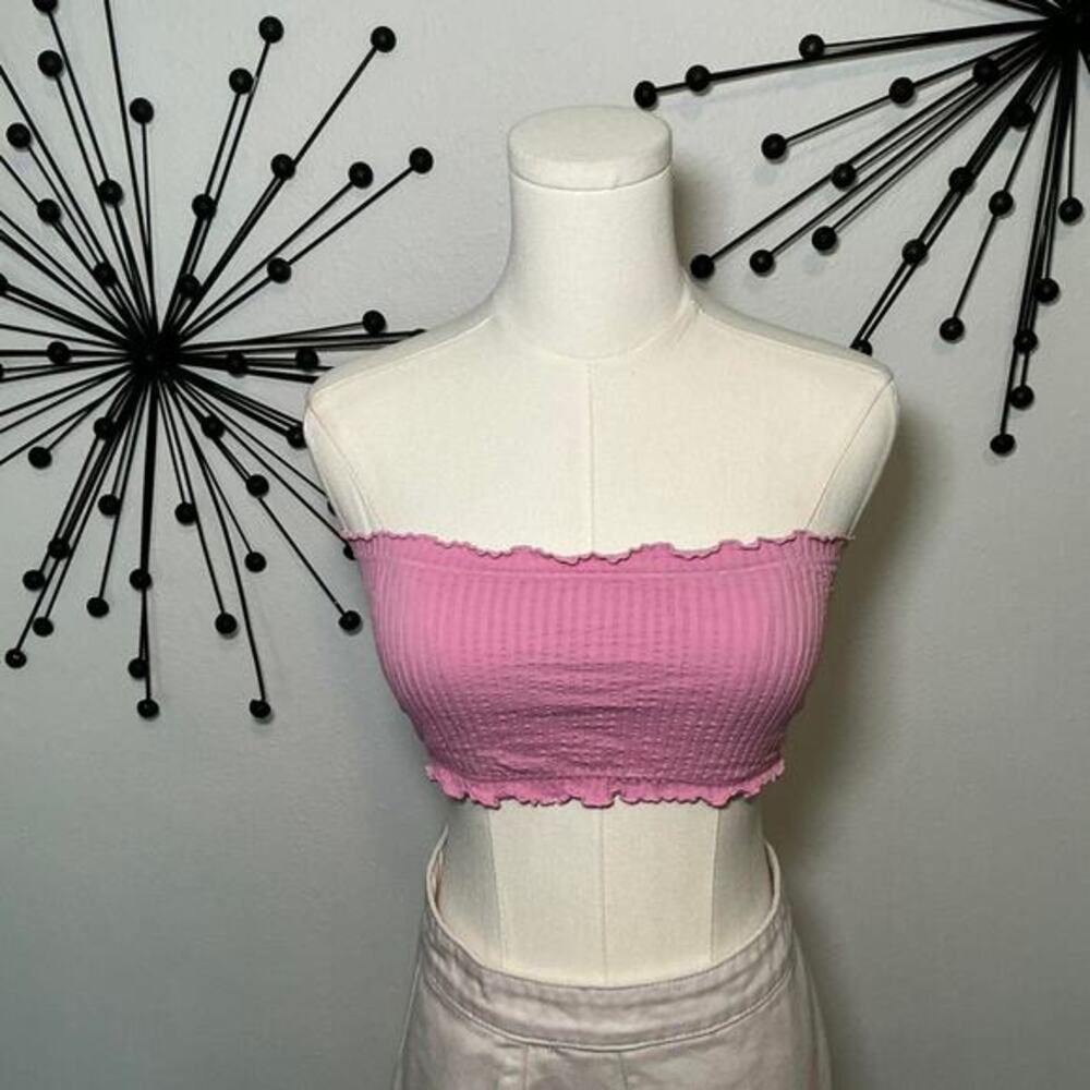 Out From Under pink ribbed tube top size M